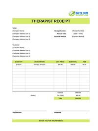 therapist receipt template therapist receipt template