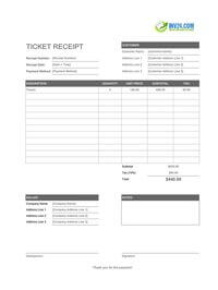 ticket receipt template ticket receipt template