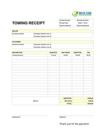 towing receipt template towing receipt template