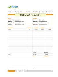 used car receipt template