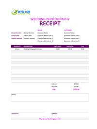 wedding photography receipt template wedding photography receipt template