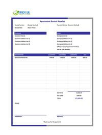 apartment rental receipt template uk