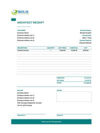 architect receipt template uk