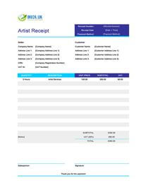 artist receipt template uk