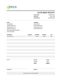 auto body receipt template uk