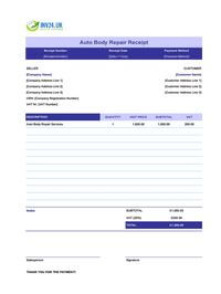 274 Free Receipt Templates for UK Excel Word PDF Google Docs/Sheets