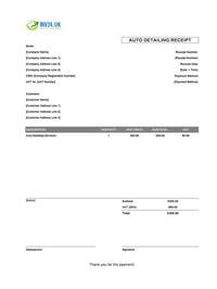 auto detailing receipt template uk