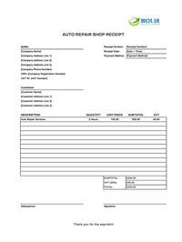 274 Free Receipt Templates for UK Excel Word PDF Google Docs/Sheets