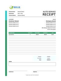 auto service receipt template uk
