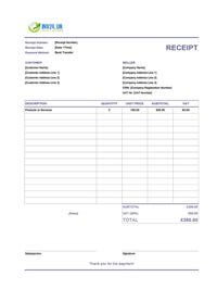 bank transfer receipt template uk
