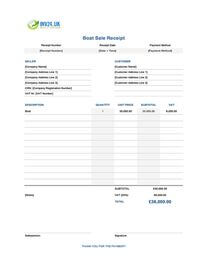 boat sale receipt template uk