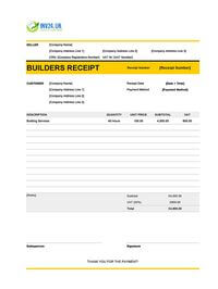 builders receipt template uk