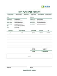 car purchase receipt template uk