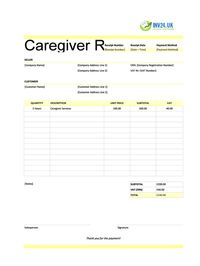 caregiver receipt template uk