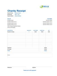 charity receipt template uk