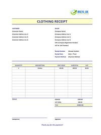 clothing receipt template uk