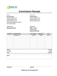 commission receipt template uk