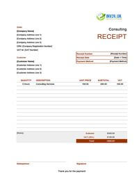 consulting receipt template uk