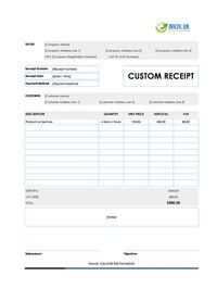 custom receipt template uk