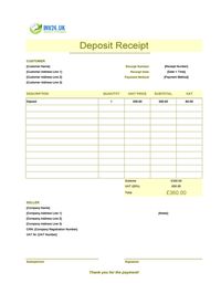 deposit receipt template uk