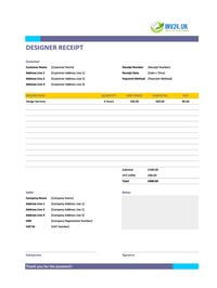 designer receipt template uk