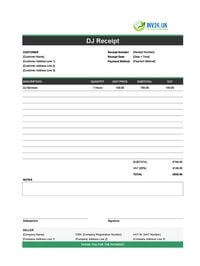 dj receipt template uk