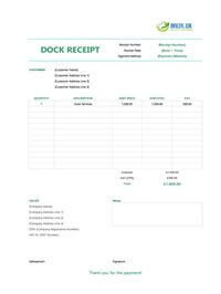 dock receipt template uk