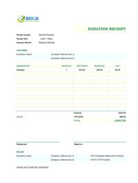 donation receipt template uk