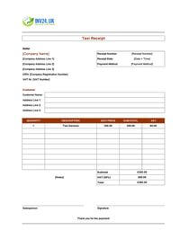 editable taxi receipt template uk