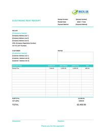 electronic rent receipt template uk