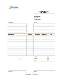 empty receipt template uk