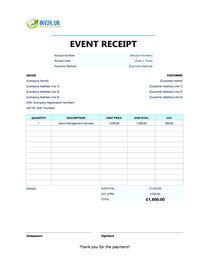 event receipt template uk