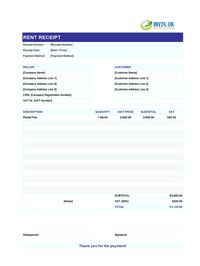 free rent receipt template uk
