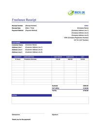 freelance receipt template uk
