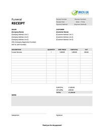funeral receipt template uk
