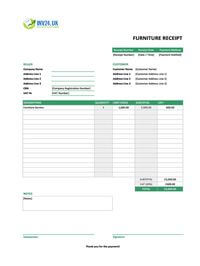 furniture receipt template uk