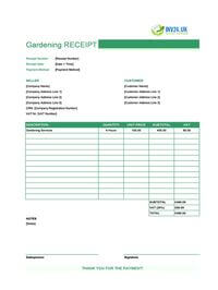 gardening receipt template uk
