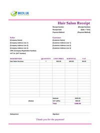 hair salon receipt template uk