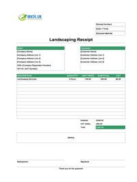 landscaping receipt template uk