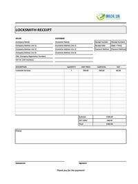 locksmith receipt template uk