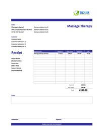 massage therapy receipt template uk