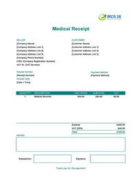 medical receipt template uk