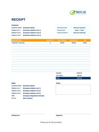 modern receipt template uk