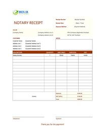 notary receipt template uk