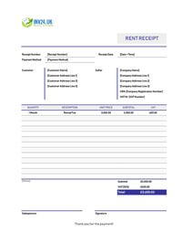 online rent receipt template uk