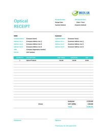optical receipt template uk