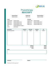 physiotherapy receipt template uk