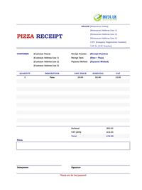 pizza receipt template uk