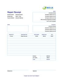 repair receipt template uk