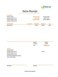 salon receipt template uk